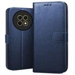 CEDO Realme Narzo N65 / Realme C65 (5G) Flip Cover | Leather Finish | Inside Pockets & Inbuilt Stand | Shockproof Wallet Style Magnetic Closure Back Case Flipcover (Blue)