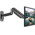 HUANUO Single Monitor Wall Mount for 13 to 32 Inch Computer Screen, Monitor Wall Mount Arm Holds up to 17.6lbs, Height Adjustable Full Motion Gas Spring Wall Monitor Mount - VESA Mount 75x75,100x100