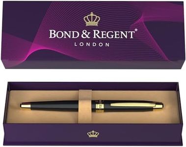 Bond & Regent Gloss Black & 24 Karat Gold - Certified Luxury Grade Rollerball Pen | Nice Gift for Men & Women