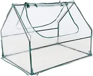Sunnydaze Outdoor Portable Mini Greenhouse Tent with 2 Zippered Side Doors and Iron Tube Frame - Clear - 4' x 3'