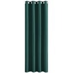 PONY DANCE Single Curtain - Thermal Door Curtain - Privacy Protection Eyelet Top Blackout Curtain for Living Room Curtain for Bedroom Kitchen Window, 52 inch x 84 inch, Dark Green