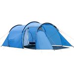 Outsunny 3 Man 2 Room Tent With Living Area, Camping Tent With Air Vents, Weather-Resistant Shelter Fishing Hiking Festival Shelter Home, Blue