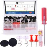 Glarks 272Pcs Car Roof Headliner Repair Kit, 60Pcs Black Car Roof Repair Rivets Headliner Repair Button, Red Push Pins, Headliner Retaining Pins for Major Brands of Cars (Black, 152Sets)