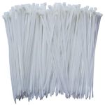 8 Inch Clear Zip Ties (Tying Length 6.7"), 300pcs Nylon Cable Ties,Heavy Duty Cord Strap White