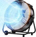 SUNGDOGIN 36 Inch High Velocity Heavy Duty Metal Drum Fan,21800 CFM Industrial Floor Fan With 360°Adjustable Tilt,Outdoor Standing Fan with 3 Speed,Electric Fan For Commercial,Factory,Basement(Black)