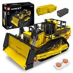 Mould King Bulldozer Technic Building Set, App-Controlled 2.4G RC Bulldozer Truck Construction Vehicle Toys with Engines, DIY Engineering Model Sets for Adults/14+(1508 Pieces)