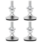 Drenky Levelling Feet, 4 Packs Adjustable Feet For Furniture Heavy Duty Silent Non-Slip Floor Protector with T-Nuts and Screw Nuts, M10x50mm