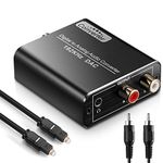 192KHz Digital to Analog Audio Converter, Digital SPDIF Optical to L/R RCA Converter, Toslink Optical to 3.5mm Jack Adapter for PS3 HD DVD PS4 TV Home Cinema