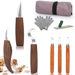 Wood Whittling Kit for Beginners, Wood Carving Tools Set for Adults and Kids, Included 6 PCS Wood Carving Knives, Gloves for Widdling Kit