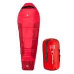 OEX Fathom EV 400 Sleeping Bag for Adults, Teens, Kids, 1 Person, 4 Season, Lightweight, Mummy, Cold Weather, Indoor & Outdoor Use, Camping, Hiking, Backpacking, Travelling, Compression Bag, Red