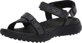 Skechers Women's 600 Spikeless Golf Sandals Shoe, Black, 10 M US