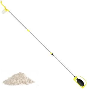Diatomaceous Earth Powder Duster(12" to 56.7") - Bulb Duster, Garden Powder Applicator Dispenser with Long Metal Tube, Wind Resistant Exit Design(Yellow)