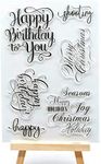 Welcome to Joyful Home 1pc Happy Birthday Sentiment Rubber Clear Stamp for Card Making Decoration and Scrapbooking