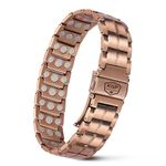 KGP® 3X Strength Magnetic Copper Bracelet for Men,Mens 99.99% Solid Pure Copper Bracelets with Magnets for Arthritis,Adjustable Magnetic Bracelet with Premium Fold-Over Clasp,9.0 INCHES