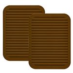 Smithcraft Silicone Trivets Mats for Hot Dishes and Hot Pots, Hot Pads for Countertops, Tables, Pot Holders, Spoon Rest Small Drying Mats Set of 2 Color Brown