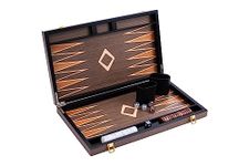 Engelhart- 250547 - Deluxe backgammon - 18 inch - with varnished walnut burl veneer