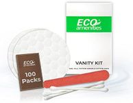 ECO Amenities Hotel Vanity Set, Travel Cotton Pads, Cotton Swabs, and Nail File Packed in Individually Wrapped Paper Box, 100 Sets per Case