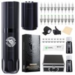 Dragonhawk Tattoo Machine Kit Rotary Wireless Tattoo Machine Pen, Tattoo Gun with LCD Display, 2 pcs 1500mAh Batteries, Tattoo Needles for Beginners