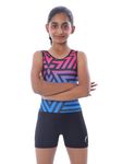 IKAANYA Girls Unitard or Biketard - Ideal for Gymnastics, Dance, Acrobatics or Swimming (Ages 3-15) (Geometric Multicolor, 12-15 Years)