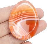 Artistone Red Carnelian Agate Crystal Thumb Worry Stone Hand Carved Healing Crystal Pocket Stone for Anxiety, Stress Relief, Meditation Reiki, Teardrop Shaped