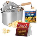 Wabash Valley Farms Stainless Steel Whirley-PopTM, Real Theater All-Inclusive Popping Kit