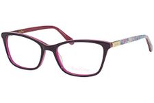 Eyeglasses Lilly Pulitzer Tabbi Berry, Berry Purple/Flower Print/Pink/Gold, Lens-49 Bridge-16 Temple-135