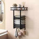 prootor3Tier Bathroom Towel Rack Towel Shelf with Towel Bar, Wall Mount Towel Holder 304 Stainless Steel Polished Surface Finish, No Drilling Towel Holder Towel Rack,Bathroom Kitchen Hotel