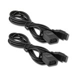 eLUUGIE 2 Packs 6ft Replacement Extension Cord Cable For Sega Genesis 2/3 Controller Extension Cord