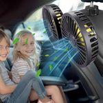 HUENLYEL Car Backseat Fan for Backseat Kids, Headrest Fan for Backseat, Dual Head Usb Car Fan for Car Backseat Kids（Usb Powered 5V/2A）