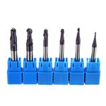 Radius 0.5 1 1.5 2 2.5 3 Ball Nose Carbide End Mill Set CNC Cutter Router Bits 2 Flute Spiral Milling Tool