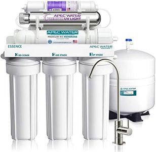 APEC Water Systems ROES-PHUV75 Essence Series Top Tier Alkaline Mineral and Ultra-Violet UV Sterilizer 75 GPD 7-Stage Ultra Safe Reverse Osmosis Drinking Water Filter System