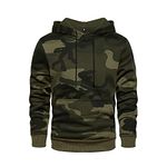 AOTORR Mens Hoodies Pullover Camo Hooded Sweatshirt Patchwork Top Long Sleeve Hoody Casual Tops with Kanga Pockets WY03 Army Green 2XL