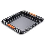 Le Creuset Non-Stick Carbon Steel Square Fluted Tart Tin, Forged Aluminium, Black, 94103139001100