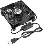 Neukniy Quiet 120mm USB Computer fan Dual Ball Bearing with Speed Controller 5v Powered Fan for Router Modem Xbox DVR Playstation Receiver Cooling