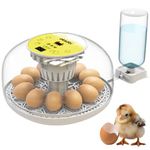 Okkobi M12 - Egg Incubator with Automatic Turning and Humidity Control - 12/24 Eggs, 360° View, Easy to Use and Clean - Incubators for Hatching - Incubadora de Huevos de Gallina - White & Yellow