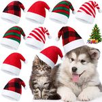 8 Pieces Pet Santa Hat Dog Cat Christmas Hat Pet Costumes Hat Holiday Party Cute Costumes for Puppy Kitten Small Dogs and Cats (Mixed Pattern)