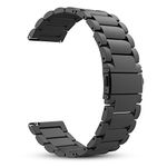 Fintie Band Compatible with Samsung Gear S3 Frontier and S3 Classic / Galaxy Watch 46mm / Galaxy Watch 3 45mm, 22mm Quick Release Stainless Steel Metal Replacement Strap Bands - Black