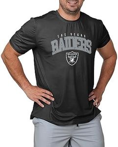 FOCO NFL Men's Officially Licensed Arch Logo Short Sleeve Performance Team T-Shirt, Las Vegas Raiders - Black, Small