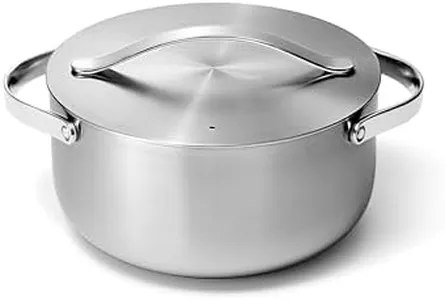 Caraway Stainless Steel Dutch Oven (4.5 Qt) - 5-Ply Stainless Steel - Oven Safe & Stovetop Agnostic - Non Toxic, PTFE & PFOA Free