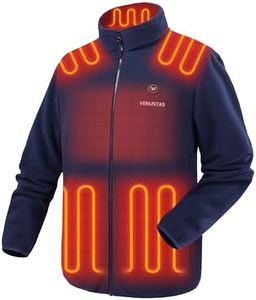 Venustas Men's Heated Jacket with Battery, Soft Fleece Heated Coat, Durable YKK Zipper