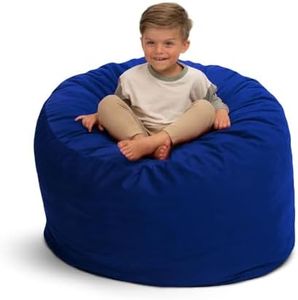 ULTIMATE SACK 3ft Bean Bag Chair, Oversize Bean Bag Chair for Adults, Comfy Chair Bean Bag Couch Lounge Sofa Loveseat Furniture | Electric Blue Suede