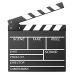 Movie Film Clap Board, Hollywood Clapper Board Wooden Film Movie Clapboard Accessory with Black & White, 12"x11" Give Away White Erasable Pen