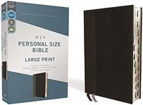 NIV, Personal Size Bible, Large Print, Leathersoft, Black, Red Letter, Thumb Indexed, Comfort Print