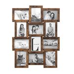 SONGMICS Collage Picture Frames, 4x6 for Wall Decor Set of 12, Assembly Required, Rustic Brown URPF026X01