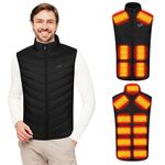 Menore Upgraded Heated Jackets for Men Women, Washable Warming Electric Heated Vest USB, 2 Controls 17 Heating Zone with 3 Temperature, Windproof Coat Motorcycle Hiking Golf (No Power Bank)