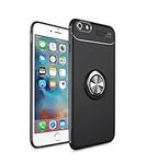 iCoverCase for iPhone 6 Plus/6s Plus Case,[Invisible Matal Ring Bracket][Magnetic Support] Shockproof Anti-Scratch Ultra-Slim Protective Cover Case for iPhone 6 Plus/6s Plus (Gun Black)