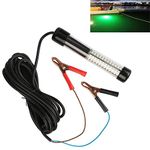 Underwater Fishing Light,12 V 180 LED 1080 Lumens Night Fishing Lure Bait Finder Crappie Boat Green Ice Fishing Light Submersible Fish Finder Lamp for Docks, Fish Attractor, Luring Light （5M Cable）