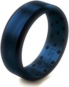 BULZi Wedding Bands, Massaging Comfort Fit Premium Silicone Ring with Airflow, Beveled Edge Design, Men’s and Women’s Rings, Breathable Flexible Work Safety