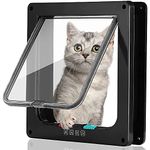 TODARRUN Large Cat Door,4 Way Locking Cat Flap Door for Interior Exterior,Pet Door Compatible with Adult Cats and Small Dog - (L)