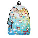 Kids Unicorn Backpack, Children Rainbow Printed Shoulder Bag Schoolbag Bookbag, Cute Laptop Storage Bag for Girl Teen Student Travel & Outdoor Sports